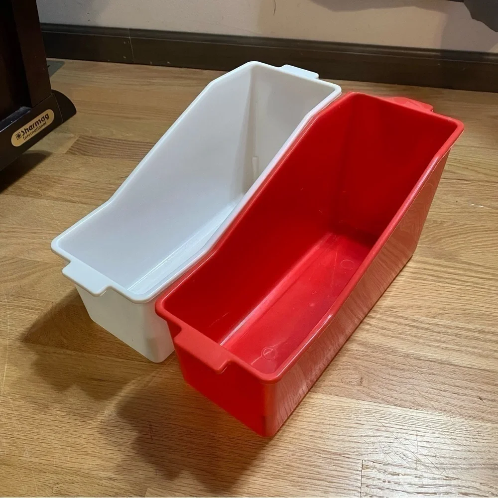 File Bin Bundle Set Lot Red White Office Storage Organization